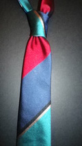 Yates &amp; Co London silk skinny tie broad stripe, handmade in England,  fr... - $49.50