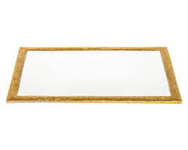 9&quot; Gold and White Rectangular Metal Serving Tray - $1,201.57 MXN