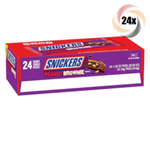 Full Box 24x Packs Snickers Peanut Brownie Milk Chocolate Candy Squares ... - $46.11