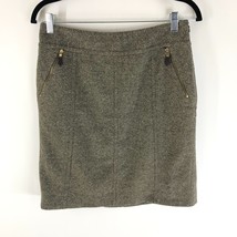 Ann Taylor Pencil Skirt Wool Blend Zippers Marled Brown Size 6 - £11.39 GBP