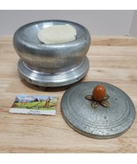 VTG 1940s Footed Aluminum Windup Musical Powder Puff Box Mirrored  Bakel... - €39,22 EUR