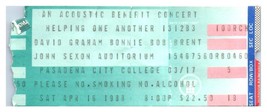 Bob Weir Bonnie Raitt Concert Ticket Stub April 16 1988 Pasadena Caifornia - £26.40 GBP