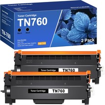 2 TN760 Toner Cartridges Compatible for Brother TN 760 TN730 to Use with... - £57.67 GBP