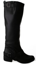 Naughty Monkey Womens Bellatrix Tall Black Riding Boot w Zipper - £16.89 GBP