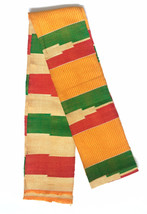 Asante Handwoven Kente Scarf Ashanti Stole African Art African Textile Sash - £24.12 GBP