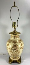 Lamp Vintage Japanese Satsuma Table Lamp Hand Painted &amp; Gold Trim Solid Brass - £28.02 GBP