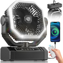 Portable Rechargeable Fan - 9-Inch Camping Fan with Light - 60Hrs 20000m... - $143.96