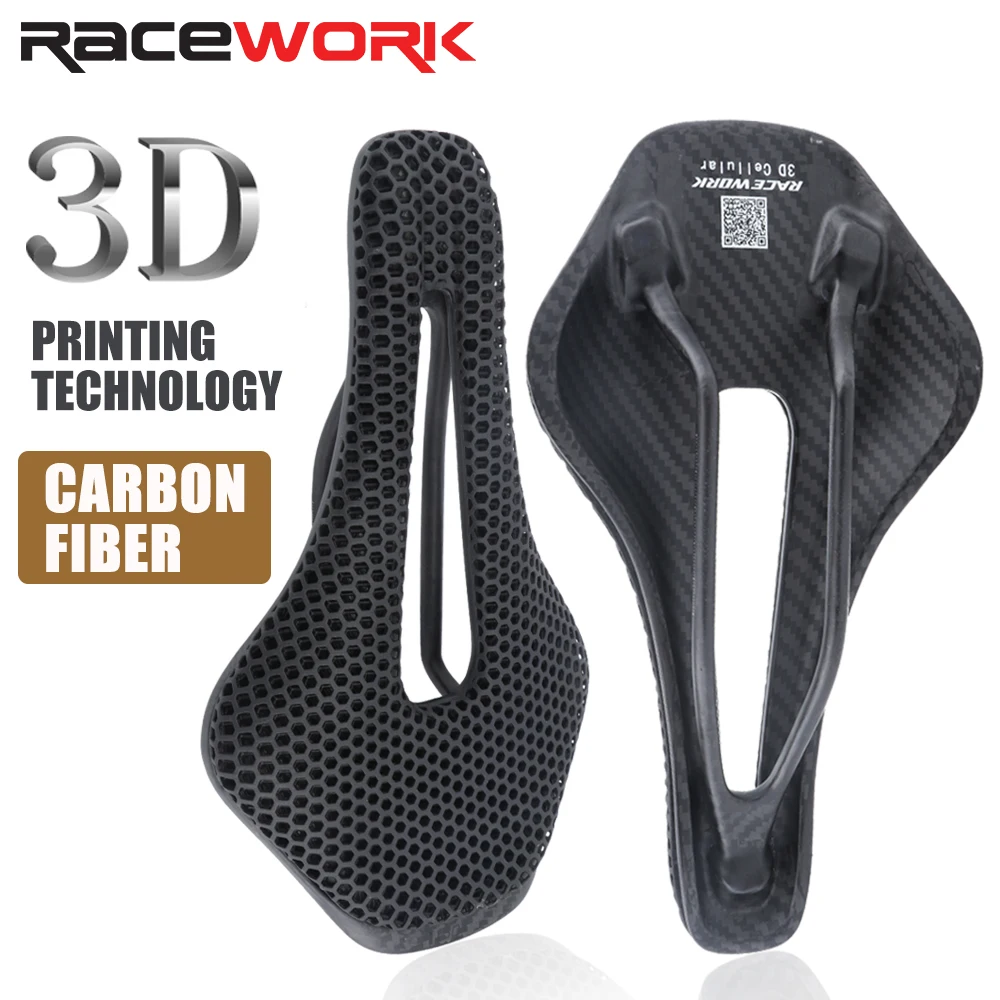 RACEWORK Bicycle 3D Printing Saddle   MTB Road Bike Ultralight 164g  Seat Honeyc - £137.34 GBP