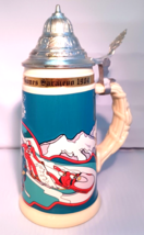 Vintage 1984 Winter Olympics XIV Sarajevo 8.75 inch Ceramic STEIN / TANKARD - $24.74