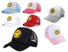 Custom Smiley Face Trucker Cap Fashion Designer Outdoor Adjustable Casual Hat - £11.77 GBP