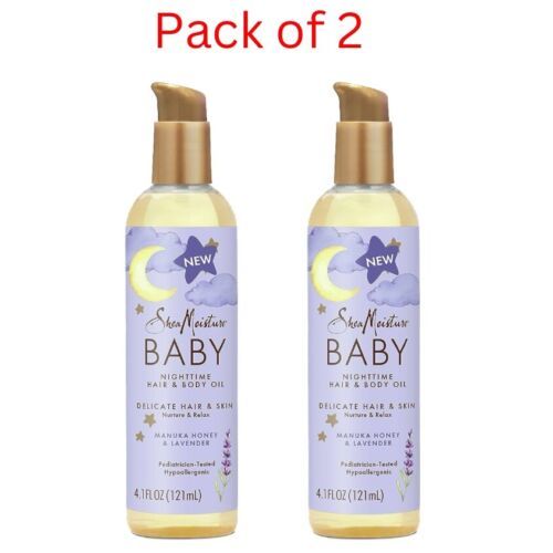 SheaMoisture Baby Hair & Body Oil Nighttime Manuka Honey & Lavender 4.1 Fl oz - $18.69