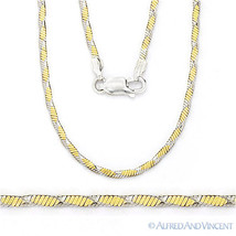 1.6mm 4Side Snake Link 925 Sterling Silver 14k Yellow Gold-Plated Chain Necklace - £47.37 GBP+