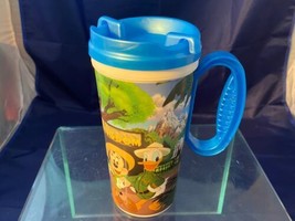 Walt Disney World Animal Kingdom Travel Mug Cup W/ Lid Handle Vintage 16... - $7.69