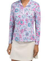 Nwt X By Gottex Lilac Floral Golf Tennis Long Sleeve Mock Shirt S M L Xl - £39.95 GBP