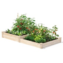 4 ft x 8 ft Pine Wood 2 Tier Raised Garden Bed - Made in USA - £182.74 GBP