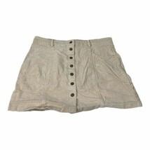 Chic Soul Women&#39;s Cream Corduroy Front Button Mini Skirt Size 1XL - £17.55 GBP