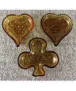 Vintage Indiana Amber Glass Tiara Heart/Club Dish Candy Nut Trinket ~Lot... - £22.15 GBP