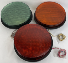 3 General Electric  RED GREEN YELLOW LED Traffic Light Signal Lens 120V ... - $108.89