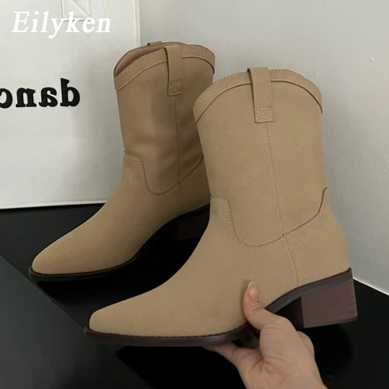 Inter women ankle boots concise low heels ladies shoes 2023 high quality western cowboy thumb200