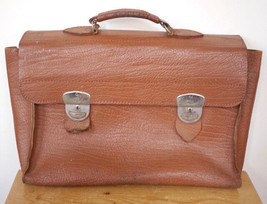 Vintage Dutch Amsterdam Cowhide Leather Briefcase Laptop Attaché Doctors Bag - £47.40 GBP