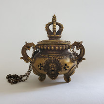 Rare Tibetan Bhairab/Dragon Hanging Incense Burner Cauldron - Nepal - £279.76 GBP