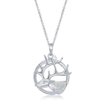 Sterling Silver Mother of Pearl Deer Pendant w/chain - £99.02 GBP