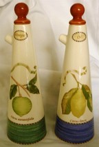Wedgwood Porcelain Vinegar &amp; Oil Cruet Set Lemon Dressing Recipes Sarah&#39;s Garden - £71.94 GBP