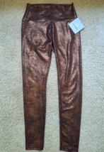 NWT Ease of Motion Copper Snakeskin Print Leggings Sz Small S Womens Bro... - $19.77