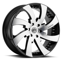 LUX12 20X8.5 5X114.3 +30 73.1 Gloss Black Machined Face w/ Chrome Spike ... - $467.75 CAD