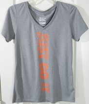 Nwot Nike Ss Gray Dri-Fit &quot;Just Do It&quot; V-Neck Tee T-Shirt, Athletic Cut, Small - £6.54 GBP