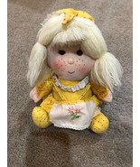 9” Vintage MTY INTL Baby Girl Doll Blonde Hair &amp; Outfit Stuffed Animal P... - $33.66