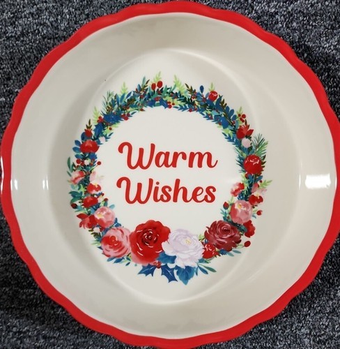 Pioneer Woman ~ WARM WISHES ~ 9" Stoneware ~ Pie & Tart Pan ~ Ruffled Top Item image 6