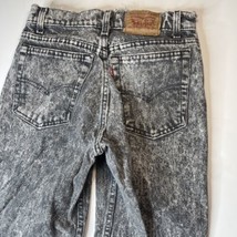 Levi’s Jean Men Sz 27x28 Black Stone Washed Vtg Distressed 25” Inseam Boys Teen - £14.06 GBP