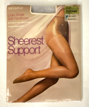 JC Penney Extra Sheer Soft Pantyhose with Sandalfoot Size Average Mauve ... - £5.76 GBP
