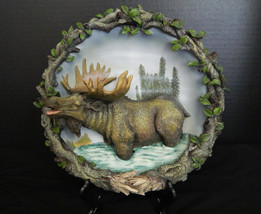 Moose Decorative Collector Plate Figurine Amy &amp; Addy Wild Game Western L... - $36.58