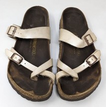 Birkenstock Mayari Tan Sandals Toe Ring Birko-Flor Women&#39;s Size US 10 EU 41 - £27.45 GBP