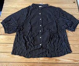 truth + style NWOT Women’s Jacquard button Front stripe shirt size XL black E12 - £8.80 GBP