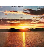 1970s Sunset On Lake California XL Postcard Unposted Landscape View DWSS13 - €17,16 EUR