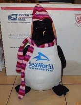 Vintage 2005 Toy Factory SEA WORLD Plush 14&quot; Penguin Scarf Nightcap - $24.04