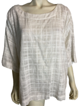 J.Jill Women&#39;s Textured Woven Short Sleeve Blouse Off White 2X NWT - £37.25 GBP