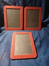 Vintage Slate Board 7 1/2 X 5 3/4  Wood Stained Red Framed 2 Sided - $28.47