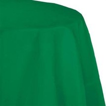 Green 2/Ply Paper-Poly Round Tablecloth 82&quot; Green Party Tableware Decorations - £8.83 GBP