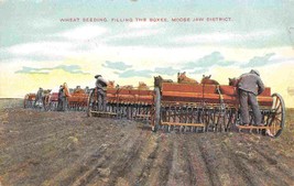 Sowing Wheat Seed Drills Farming Canadian West Moose Jaw Canada 1910c postcard - $6.93