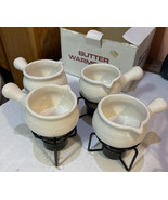 Set 4 Butter Warmers Sauce Ceramic Crocks Candles Cooks Tools 1983 - £13.68 GBP