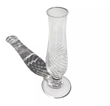 24% Lead Crystal Clear Swirl Cut Glass Flower Vase 8-1/2” Tall - £31.16 GBP