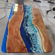 Blue Ocean Epoxy Table Top Customized Dining Table Resin River Table Patio Decor - £210.29 GBP+