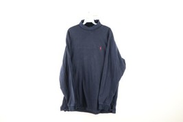 Vintage 90s Ralph Lauren Mens XL Faded Heavyweight Turtleneck Sweater Navy Blue - £55.35 GBP