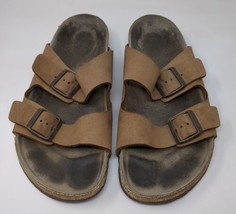Birkenstock Arizona Slide Sandals Leather TAN BROWN US Size Men&#39;s 11 / EUR 44 - £19.73 GBP