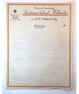 1923 N.V. Saccharine Fabriek Hollandia v/n E.M. Markovits Letterhead Doc... - £19.05 GBP