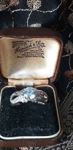 Anello vintage con zirconi in argento sterling 925 degli anni &#39;80, taglia... - £66.17 GBP